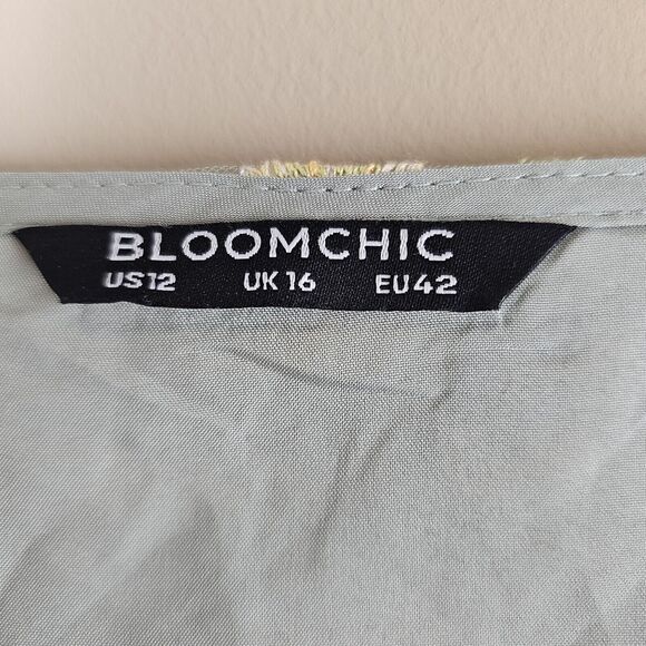 Bloomchic Floral Embroidered Size 12 Green Spring Wedding Bridesmaid Pockets - Picture 4 of 16